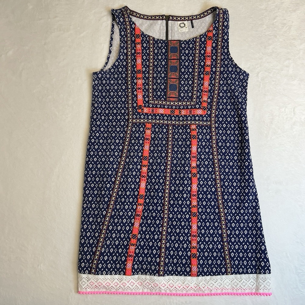 Anthropologie Akemi & Kin‎ Tinamou Stitched Tunic Dress Boho Colorful Size Small
